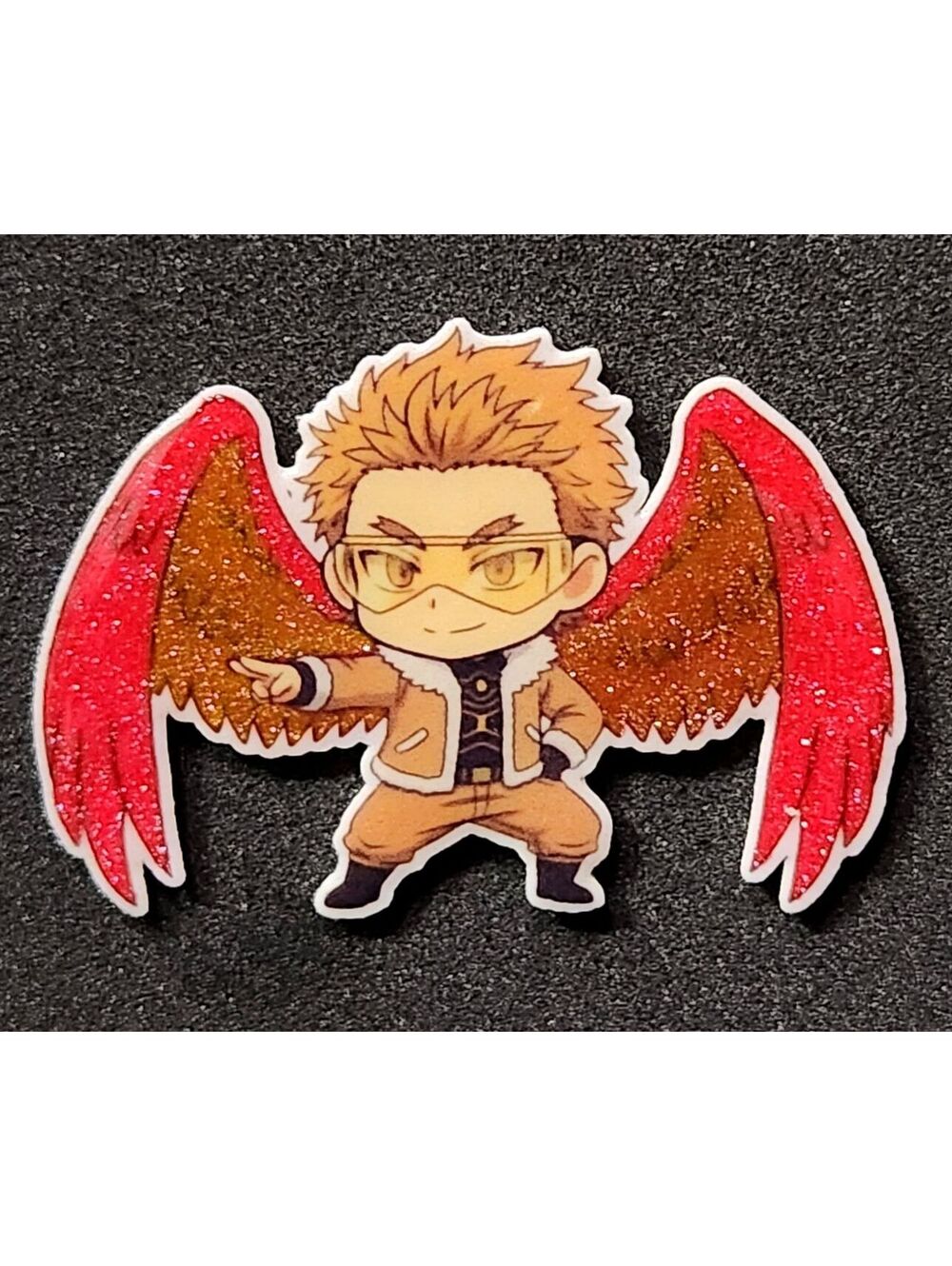 Hawks glitter pin - My Hero Academia